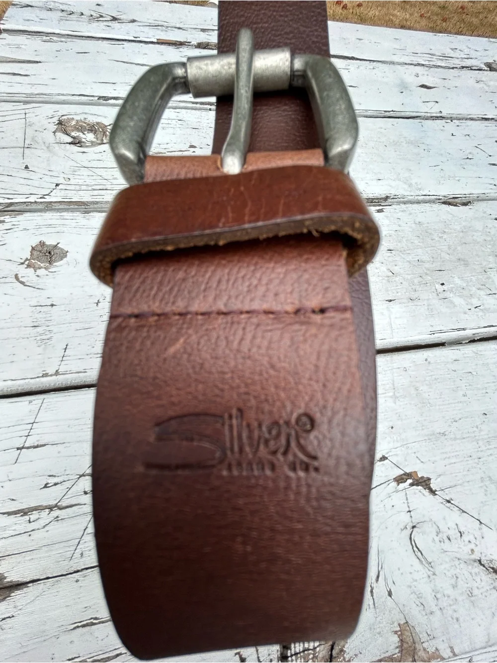 Silver Jeans Men's Brown Leather Belt